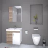 65 cm Kahve Beyaz Banyo Dolabı BC 13