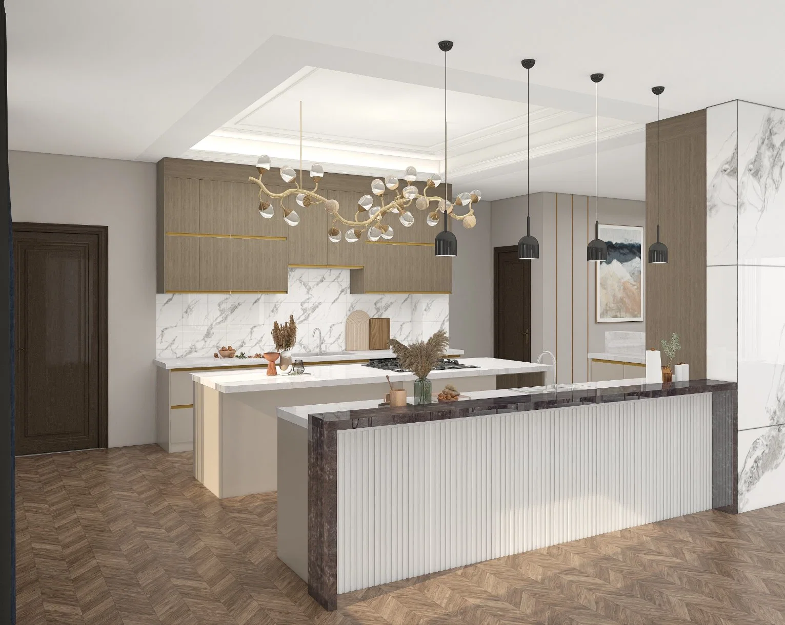 Akrilik Kulpsuz Mutfak Dolabı Modelleri