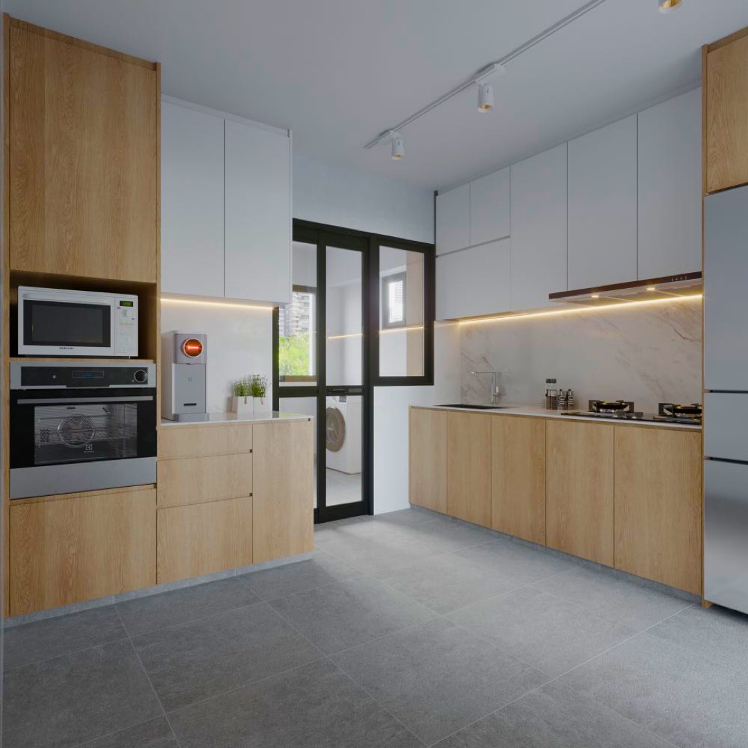 Doğal Ahşap Mutfak Dolabı