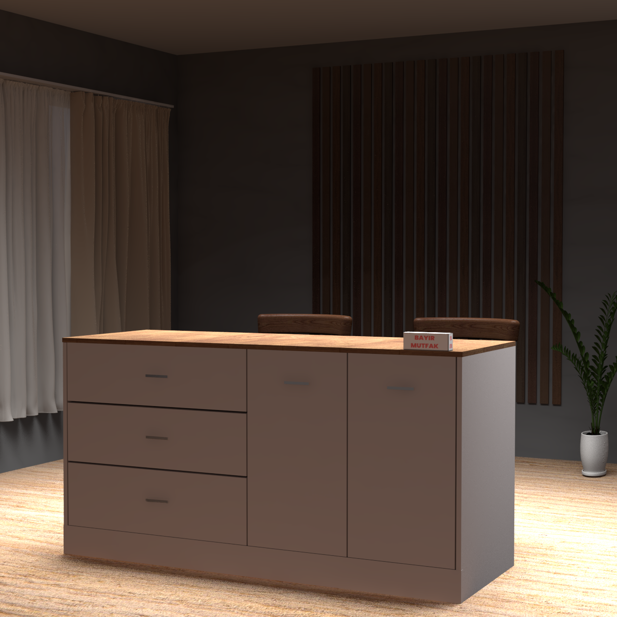 160 cm Çekmeceli Ada Mutfak BCAM 5