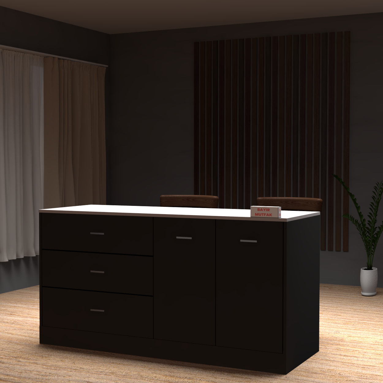 160 cm Çekmeceli Ada Mutfak BCAM 6