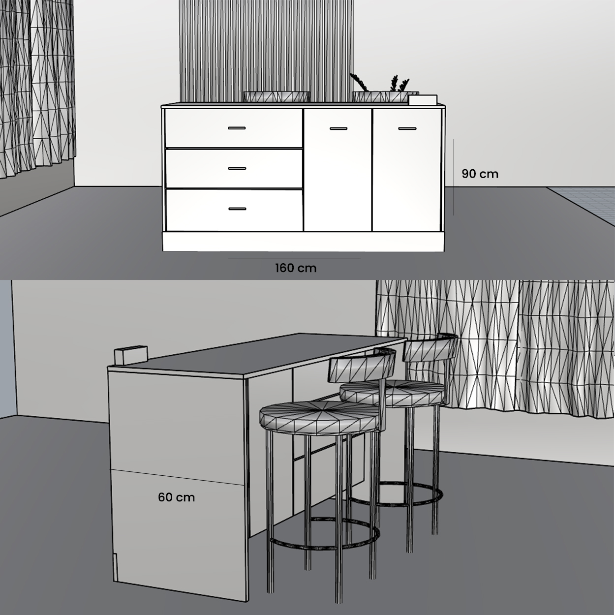 Çekmeceli Ada Mutfak Ölçüleri